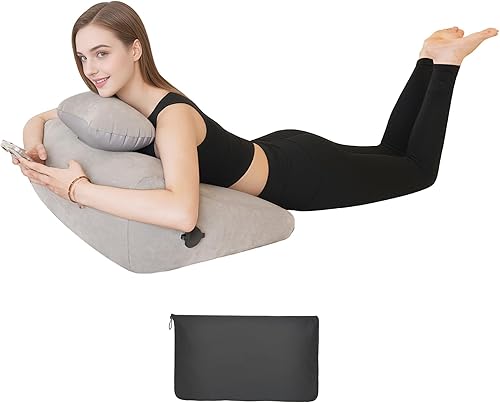 Miniatura 2 de Almohada de cuña para dormir, almohada inflable de elevación de piernas para hinchazón, circulación, alivio del dolor de piernas y espalda, almohada