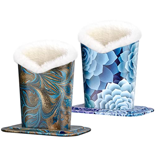 Image of 2 Pcs a Set, Plush Lined Eyeglasses Holder Stand Case Protective Glasses Case for Desks