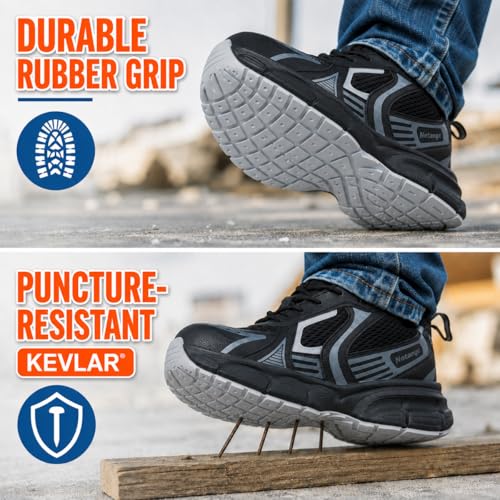 Netanac Breathable Steel Toe Work Shoes Men Women,Industrial Safety Sneaker — view 3