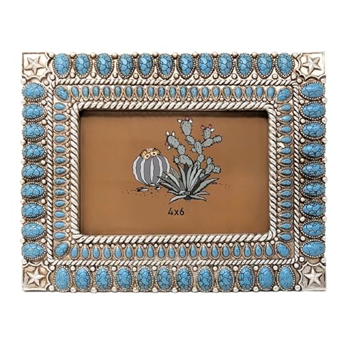 Resin Southwestern 4x6 Photo Frame - Western Picture Frame with F...