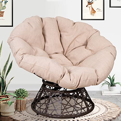 Dkelincs Papasan Chair Patio Lounge Chair Round Saucer Chair Egg Chair