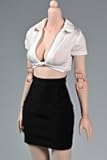 1/6 Scale Female Clothes, Female Short Sleeve Shirt Vest Tops Clothes for 12inch PH TBL JO Action Figure Body (White Tops)