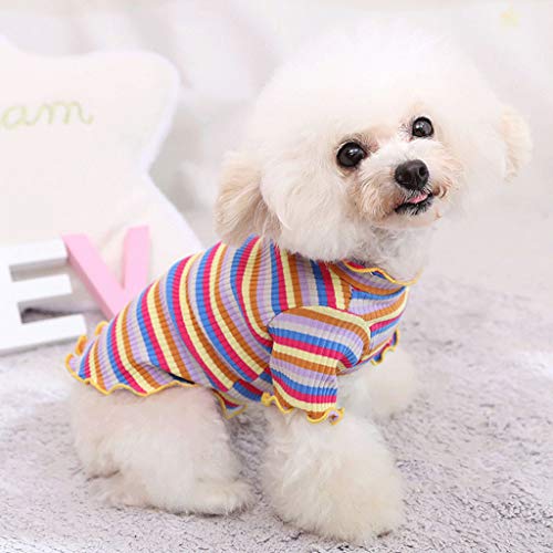 Pet T-Shirt For Small Dogs Cats Lightweight Cat Dog Tee Tops Summer Spring Female Pet Clothes Tiny Dog Outfits Multicolor Medium #TOP1