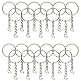 100-Pack Bulk Keyring Set - Split Key Chain Rings with 1-inch Large Chains - Heavy-Duty Metal Keychain Ring - Easy to Use Open Jump Rings - Strong Small Round DIY Jewelry Making Keyrings Kit