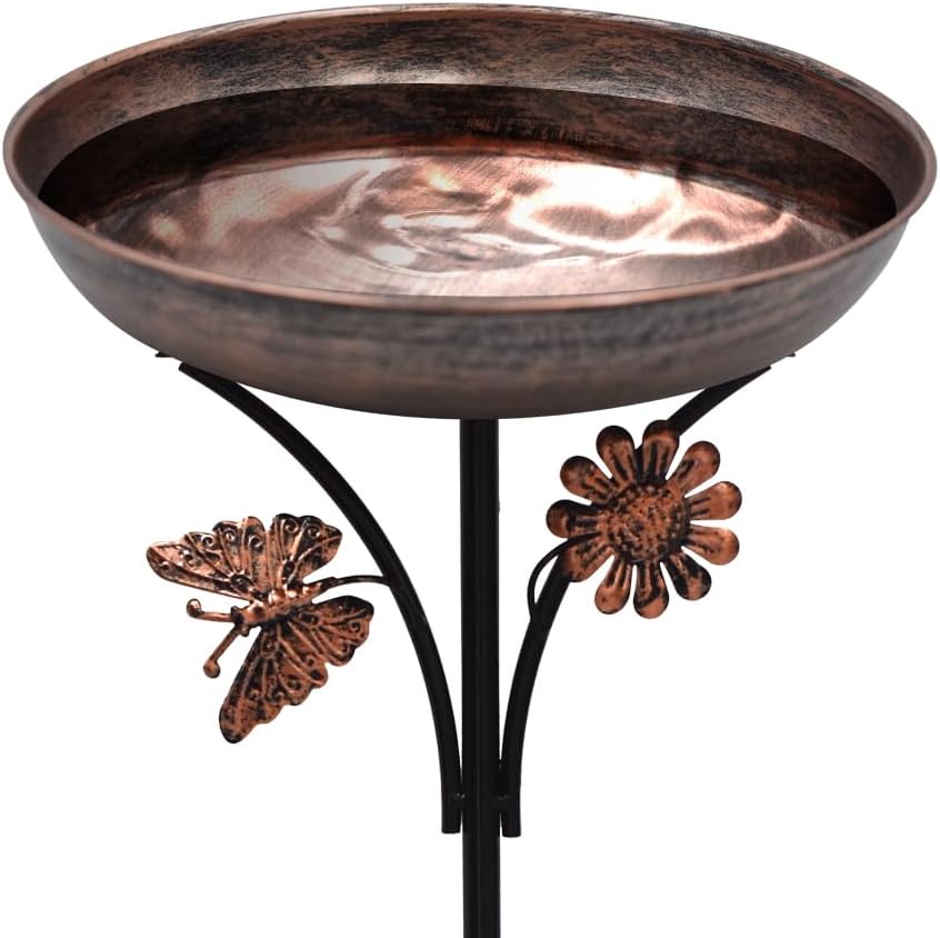 OUISJYER Metal Bird Baths for Outdoors with Fountain Pump