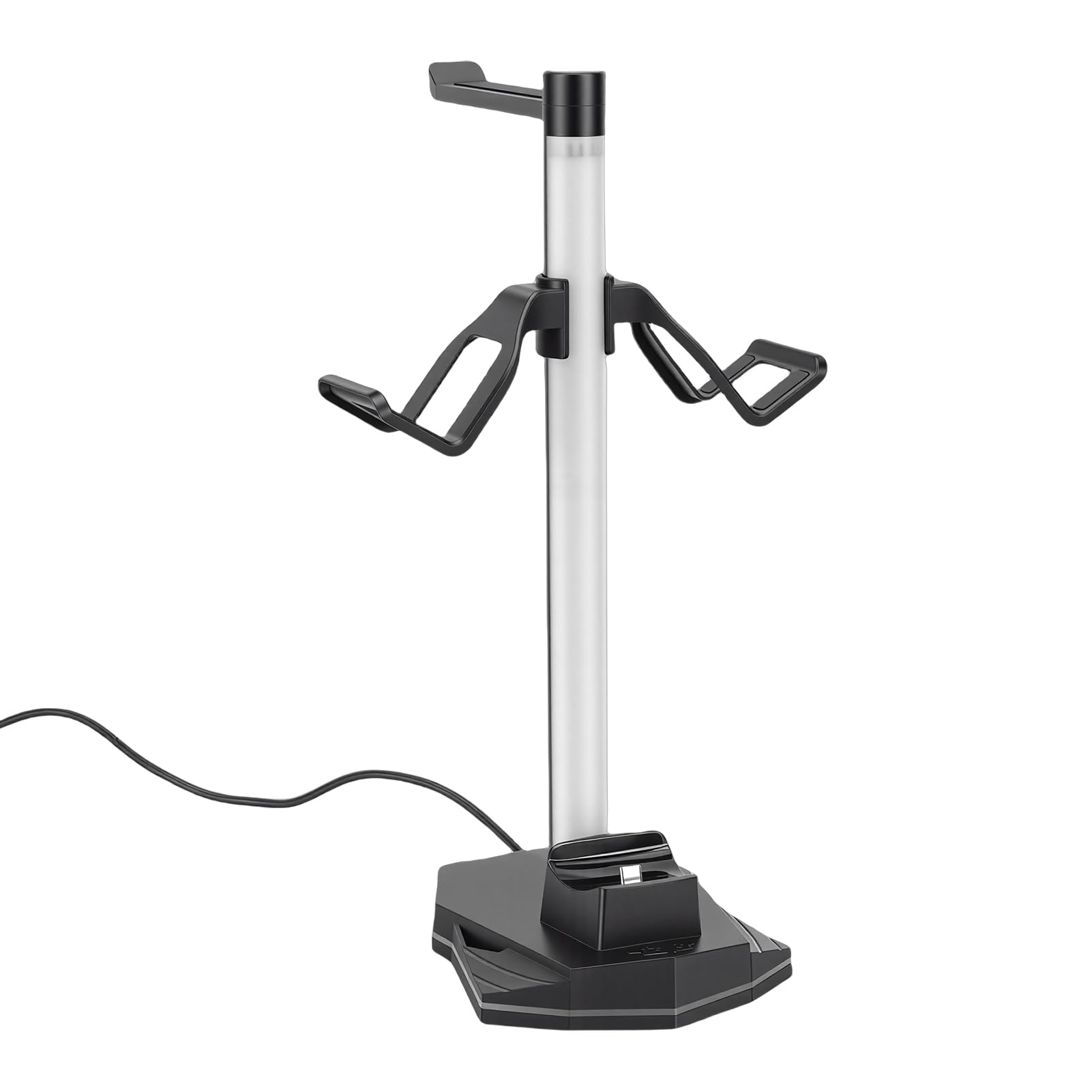 Supporto per Cuffie e Controller RGB, 3 in 1 con Base di Ricarica, Design