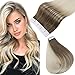 Produktbild Full Shine Tape in Ombre Human Hair Extensions Haar Farbe 8/60 Aschbraun Verblasst zu Platinblond Tape in Extensions Echthaar 14Zoll 40gram Remy Extensions