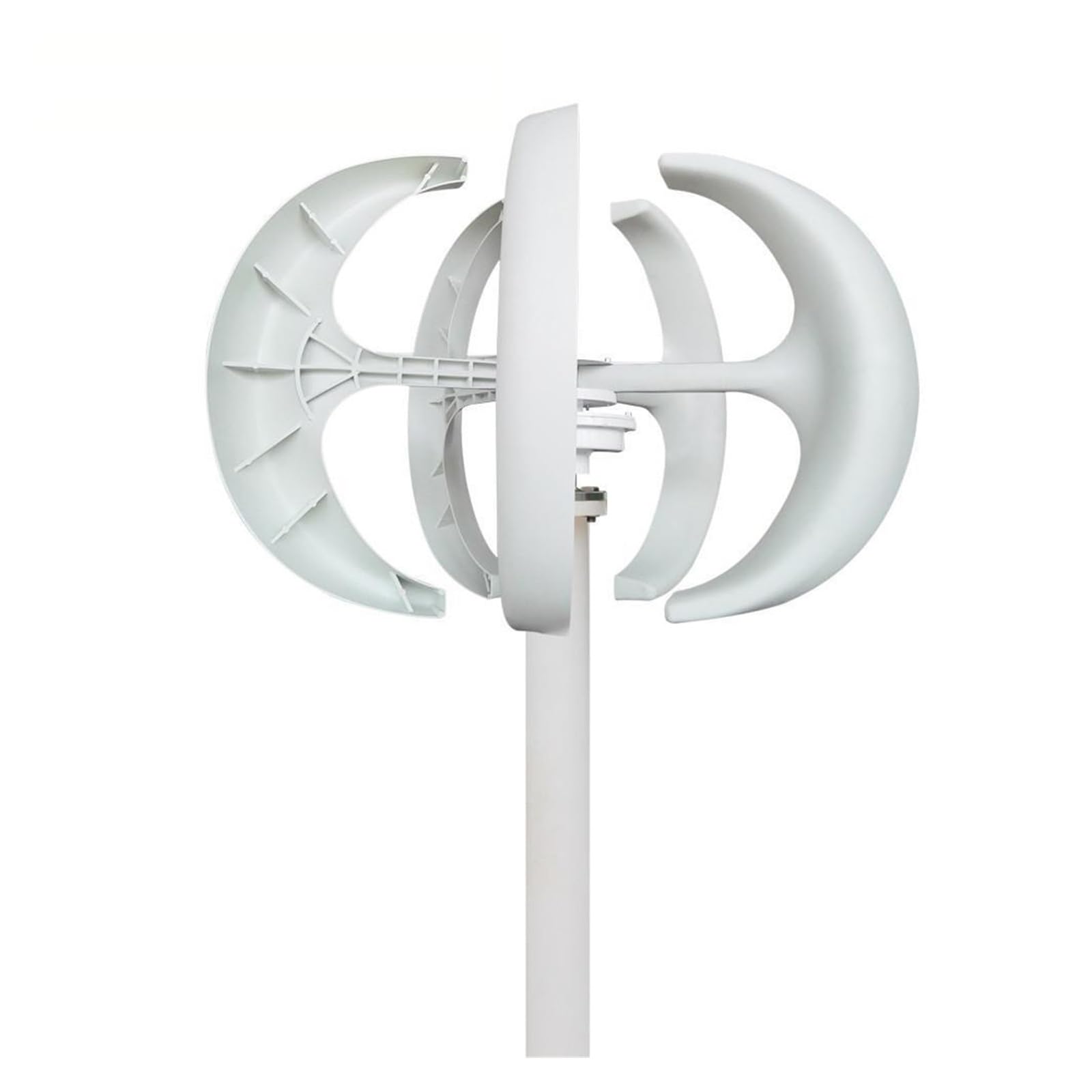 Eolienne, Turbine éolienne à Vertical 200W, 12/24V, Type Boule Rouge et Blanche, for Usage terrestre et Marin(Wihte,5 Blades_12V)