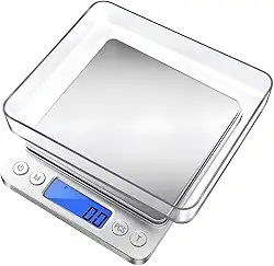 Balança Digital de Precisão Cozinha 0.1g a 2 Kg Premium Com Pilhas, Limpeza Fácil, Design Compacto E Leve, Alimentos, Remédios, Jóias.