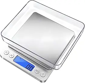 Balança Digital de Precisão Cozinha 0.1g a 2 Kg Premium Com Pilhas, Limpeza Fácil, Design Compacto E Leve, Alimentos, Remédios, Jóias.
