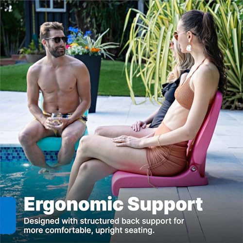 Step2 Folding Flip Seat, Lightweight Portable Outdoor Chair for Poolside, Camping, Beach, Boats, Tailgates, Durable Ground Chair with Back Support for Adults, Mint - image 3