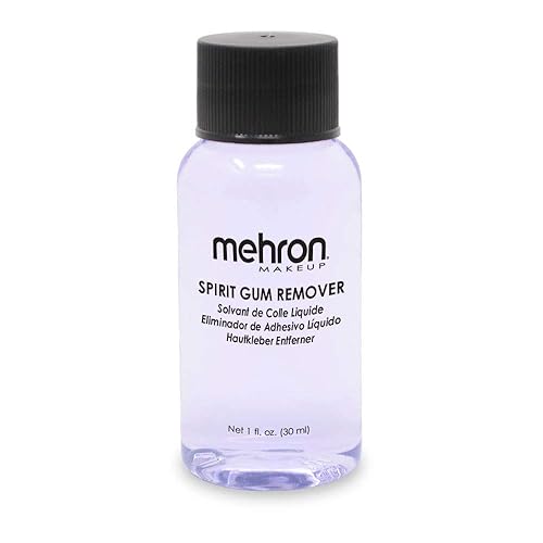 Mehron Removedor de goma de mascar Spirit Makeup | SFX - Removedor de adhesivo Spirit Gum 1 fl oz (1.0 fl oz)