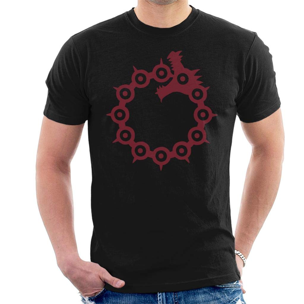 Cloud City 7 Men's Black The Dragons Sin Of Wrath Seven Deadly Sins T-Shirt