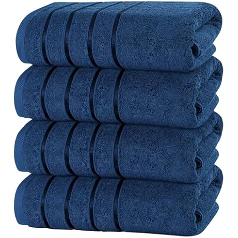 Utopia Towels 4 Pack Premium Viscose Oversized Bath Towels Set, Ring Spun Cotton (27 x 54 Inches) Highly Absorbent, Quick Drying Shower Towels for Bathroom, Spa, Hotel and Gym (Navy) Cover
