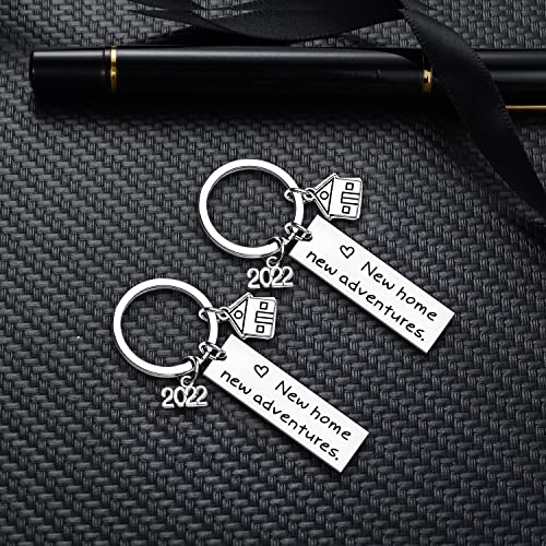 MADHAHEFU 2PC New Home Keychain - New House Gifts - New Adventures - Housewarming Gifts - Moving Anniversary - Jewellery gifts for Couple, Wife, Husband3