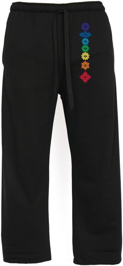 Mens Floral Chakra Symbols Printed Pants with Pockets