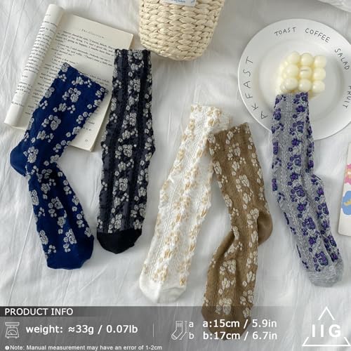 Image of IIG Womens Novelty Cotton Crew Socks Cute Animals Socks Fun Flower Socks (fit women's shoe size 5-9)