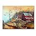 The Red Barn And The Hawk by Arie Reinhardt Taylor, 14x19-Inch Canvas Wall Art