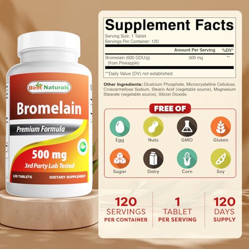Best Naturals 817716013459 Bromelain Proteolytic Digestive Enzymes Supplements thumb #1