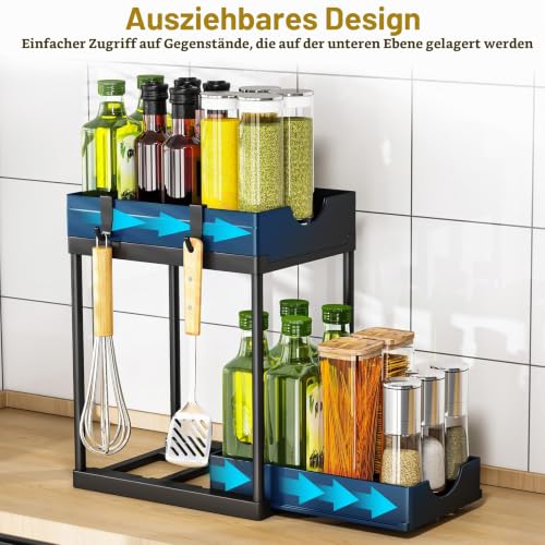 TidyTrove 2 Stück Küchen Organizer Unter Waschbecken Regal 22x 35,7X 39cm – Ansicht 4