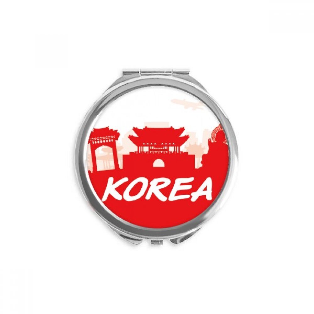 Miroir rond maquillage portable rouge silhouette de Corée pour sac