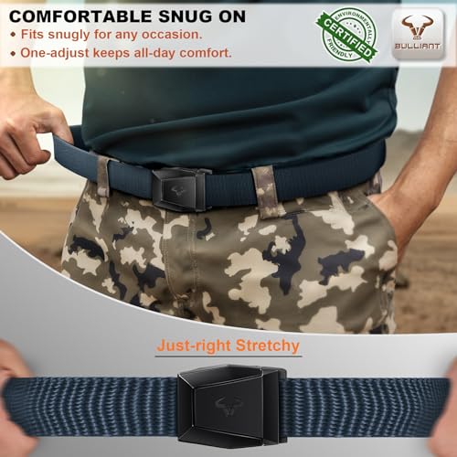 Image of BULLIANT Men Tractical Belt,Stretch Western Rigger Web Belt For Cowboy Military Heavy Duty Hiking Hunting 1.5 inch-Cut For Fit