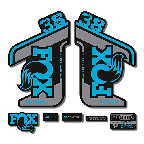 Kit autocollants Fox 38 Rhythm 2021 bleu clair 1 cm de large - 2