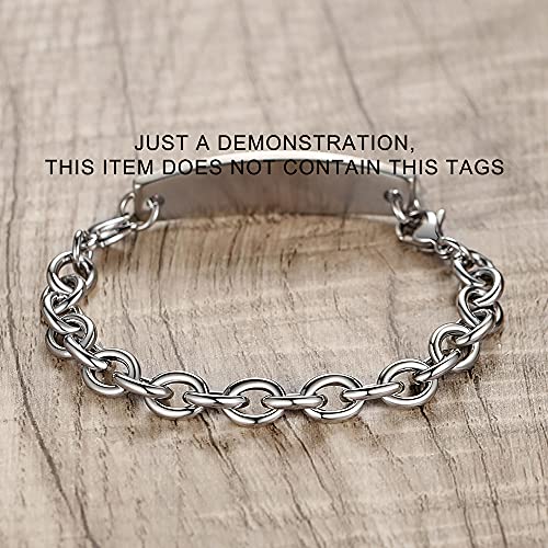 Linnalove-Stainless Steel Cable Chain Lnterchangeable Medical Alert Bracelets -Just Chain (Ck03/7) #TOP1