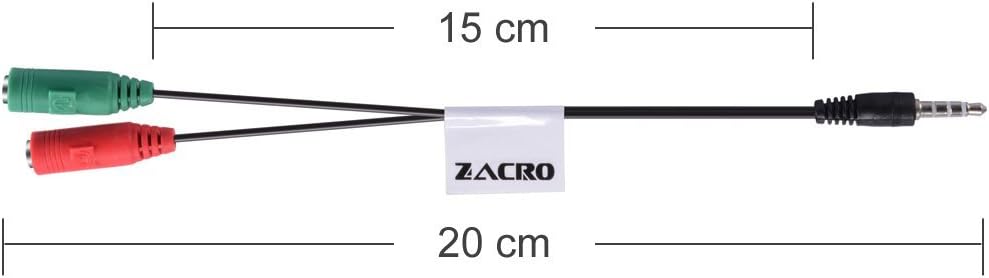 Amazon Co Jp Zacro ヘッドセット変換ケーブル マイク スピーカー変換アダプタ Pc用ヘッドセット Iphone Ipadなども使用可能 パソコン 周辺機器