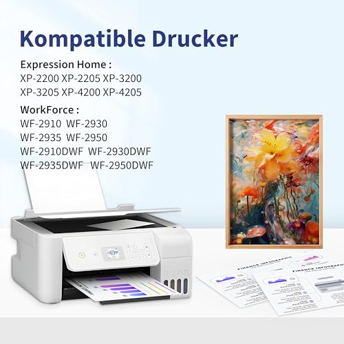 Zoyood 604XL Patronen Farbe Kompatibel mit Epson 604 Tintenpatronen für Expression Home XP-2200 XP-2205 XP-3200 XP-3205 XP-4200 XP-4205, Workforce WF-2910 WF-2930 WF-2950 WF-2935, 9er-Pack