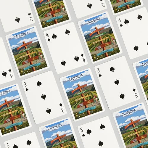 Baraja de cartas California Signpost 52 naipes poker miniatura 4