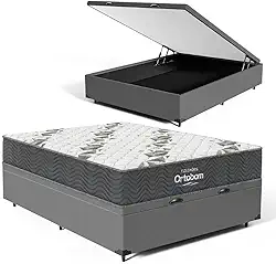 Cama Box Baú com Colchão de Espuma D33 Ortobom Airtech 100 (Casal)
