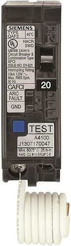 Miniatura 4 de Siemens QA120AFC - Disyuntor AFCI combinado de enchufe de 20 amperios de un solo polo de 120 voltios
