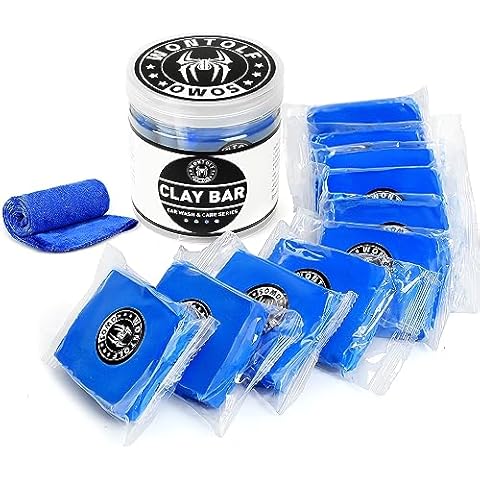 Wontolf 10 Pack Clay Bars Auto Detailing Premium Grade Magic Clay Bar Kit Car Detailing Kit with Washing and Adsorption Capacity for Car Detailing Car Wash Clean 10x50g Cover