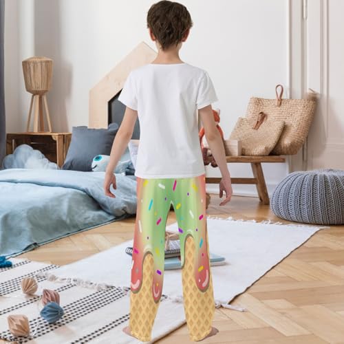 Boy's Pants Christmas Ice Cream Jogger Pants Elastic Waist Long Bottoms Trousers with Pockets 6-14 Years3