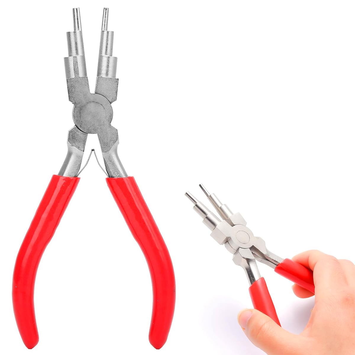 Jewelry Making 6 Section Loop Forming Pliers Multi Diameter Wire Bending and Coil Shaping Tool with Comfort Grip Handle for Beading Earrings Pendants Bracelets Necklace Craft Repair-image-1