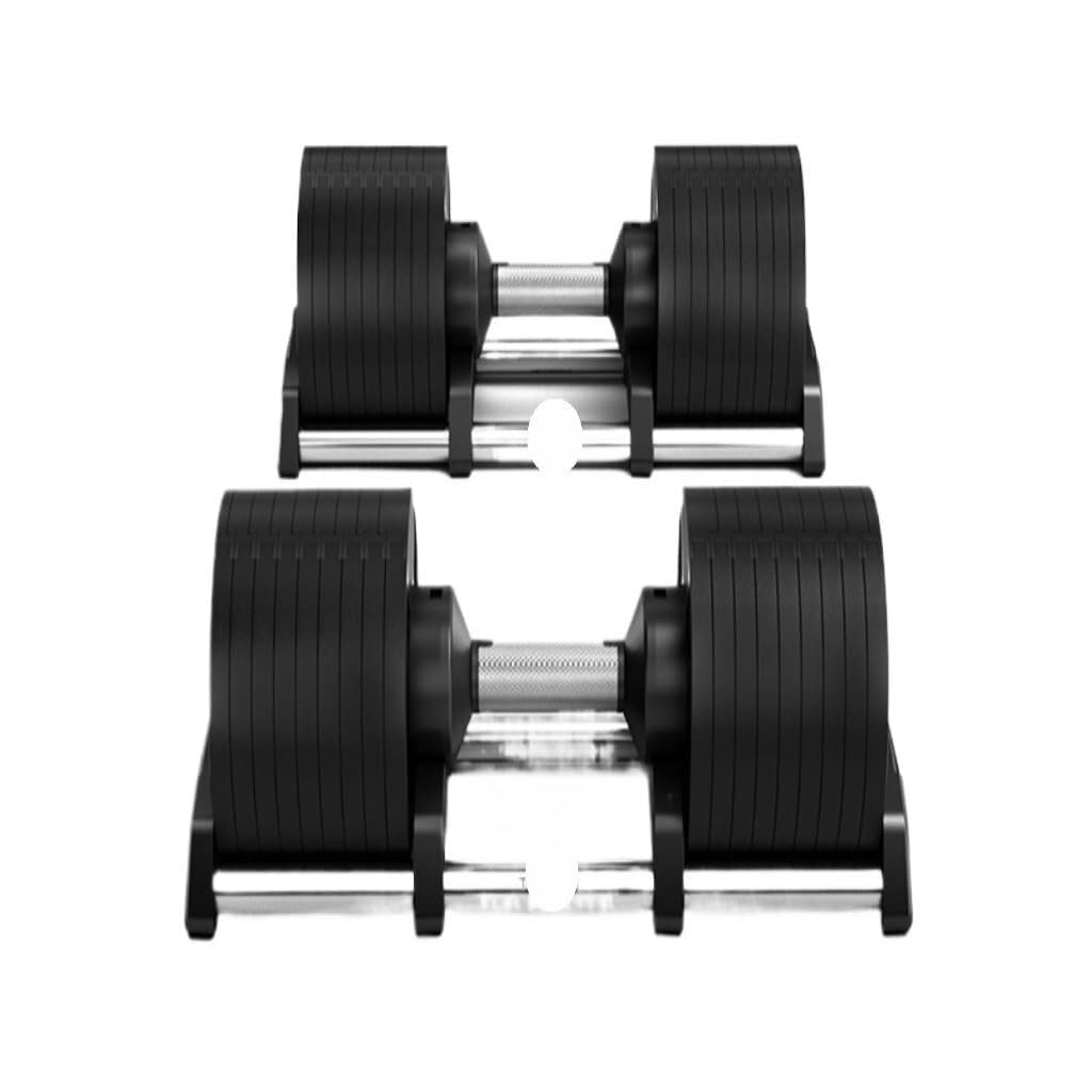 Mens Womens Adjustable Dumbbells Full Cast Iron Electroplated Quick Weight Change with One-Hand Twist 32kg 64kg Dumbbell Set