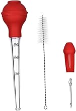 Anneome Marinada Injetor Fita Grill Limpador Escova Cozinhar Carne Seringa Baster Baster Dripless Baster Ferramenta Para Churrasco Gotejamento Óleo Tempero Tubo De Aço Inoxidável Peru 4