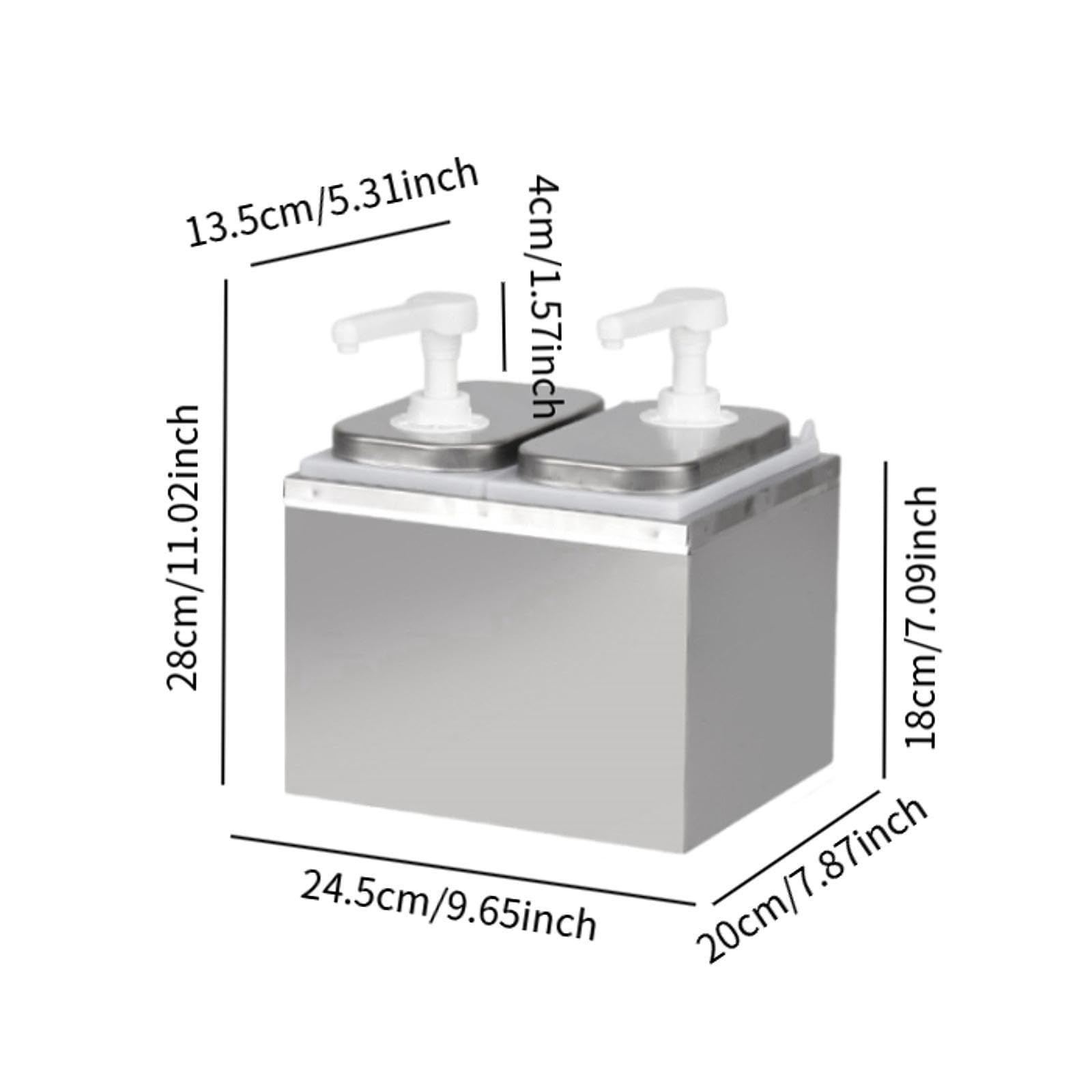 Pompa Erogatrice per, Erogatore per Sciroppo di caffè, Contenitore per Condimenti da 2 L, Sciroppi, Insalata, Ketchup, Pompa per Sciroppo per Cu, 2l 2 Testa