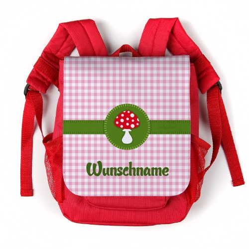 Preisvergleich Produktbild Striefchen® Rucksack für Kinder - Glückspilz - Wunschname Rot
