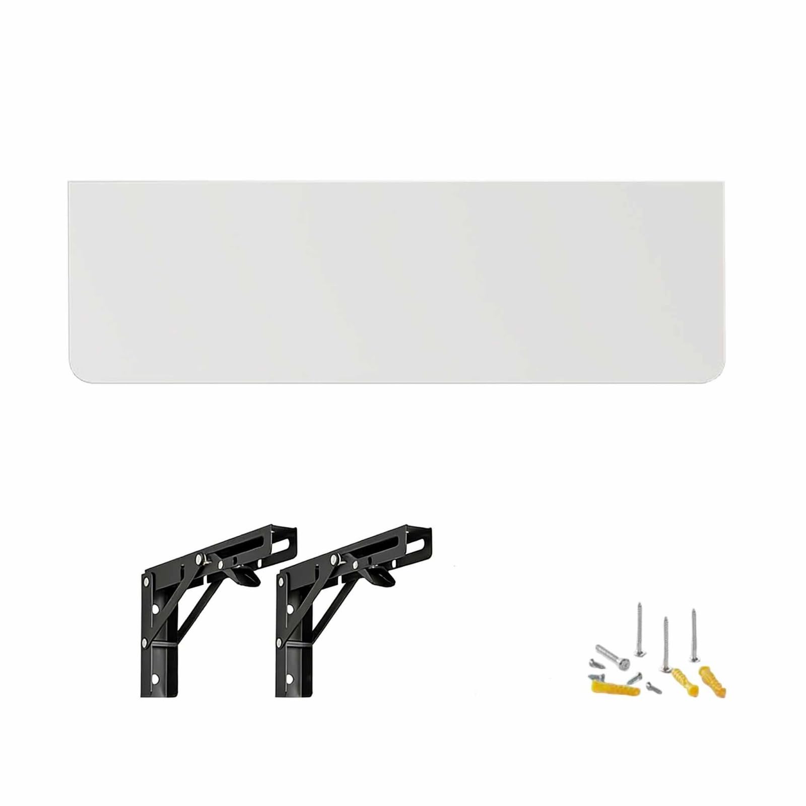 Banco de trabajo plegable montado en la pared con soportes de estante, mesa de hojas caídas para garaje, taller, oficina