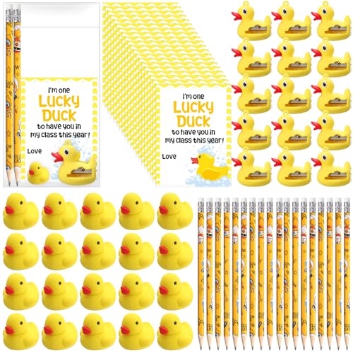 Set 50 Lápices Amarillos con Tema de Pato Motivacional miniatura 1