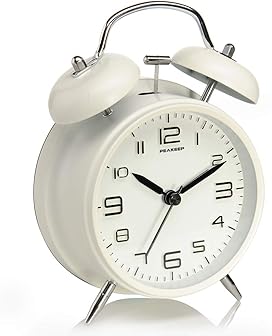 White Twin Bell Alarm Clocks product image