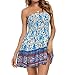 Sommerkleider Damen Kurze Freizeitkleid Blumenkleid Ärmellos Strandkleid Wickelkleid Boho Blumemuster Minikleid Loose Causal Cocktailkleid Sexy A-Line Abendkleid Partykleid Freizeitkleid Wickelkleid