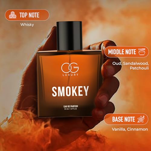 Image of OG BEAUTY LUXURY Smokey Perfume for Man | Rich Whisky & Oud Blend | Strong & Long-Lasting Signature Scent | Eau De Parfum Gift for Man, 50ml