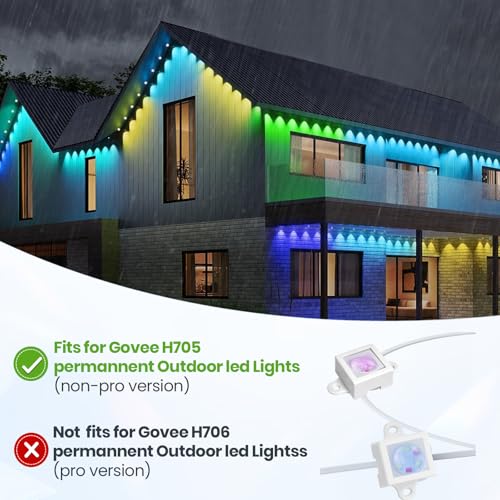 Image of Light Clips fits for Govee Outdoor LED Lights H705 Non-pro Version Elite H805,Outdoor Light Mounts Fasten Holder for Govee(White, 120)
