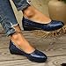 Women's Wedges Slip On Shoes Round Toe Soft Leather Comfortable Casual Pumps Elegant Wedding Party Driving Work Walking Shoes for Women Dressy Low Wedge Heels Orthopedic Loafers(Blue,7.5)