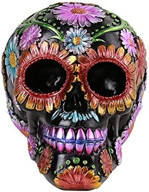Pacific GiftwareDay of The Dead Floral Skull Home Tabletop Decorative Resin Figurine