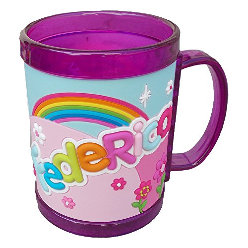 TAZZA IN PLASTICA con Nome a Rilievo - Federica