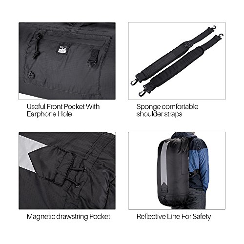 NEW LABS Ultralight Waterproof Portable Adjustable Travel Duffel Bag with Reflector for Outdoor Sports